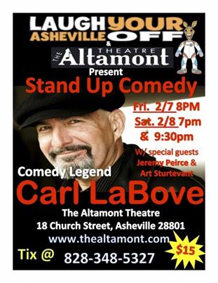 @[145723422155050:274:Carl LaBove] at @[140650135970387:274:The Altamont Theatre] in February!