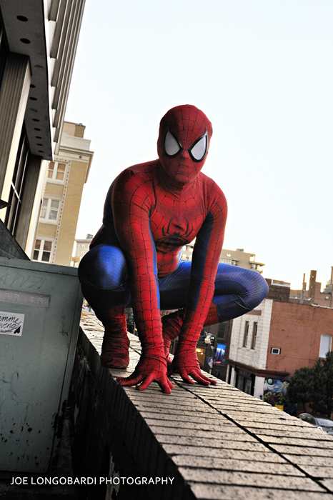 Spider-man on ledge of BB&T Building